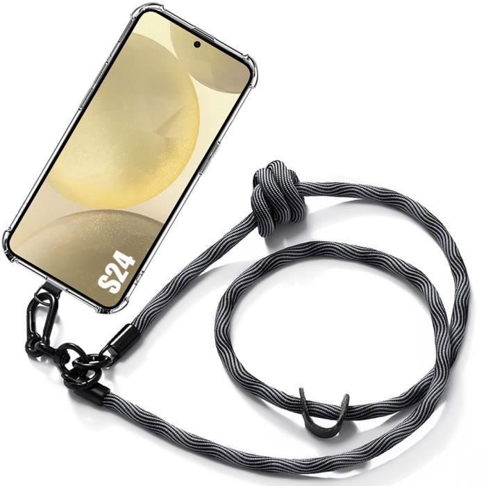Coque de Protection - BOOLING - Samsung Galaxy S24 - Transparent - Bandoulière 120cm - Souple
