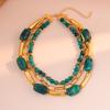European and American acrylic irregular oval beaded necklace light luxury niche collarbone chain personalized exaggerated item decoration