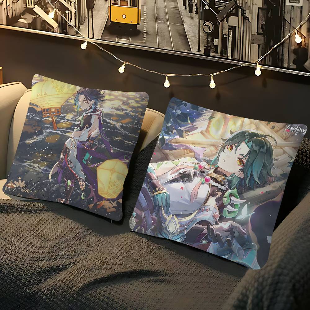 Genshin Impact Xiao Pillow Case Removable Washable Cushion Cover – All-Season Soft Linen