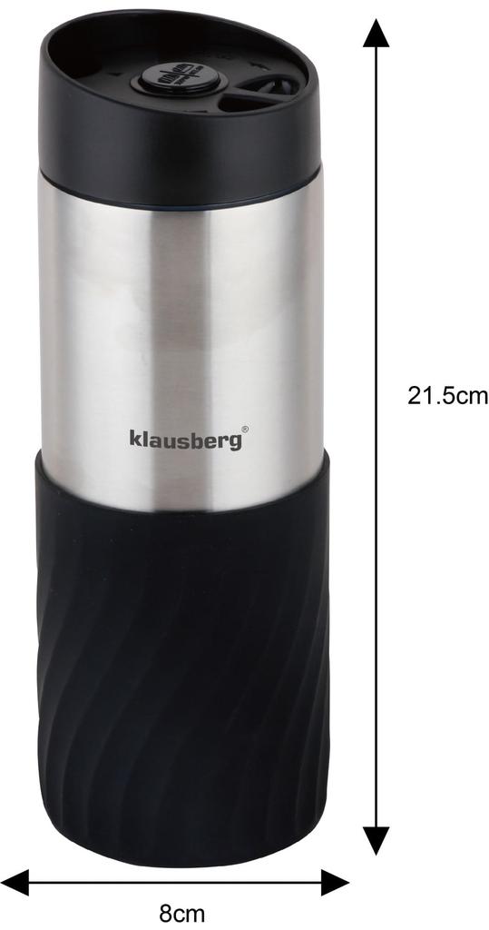 Kubek termiczny 400ml stal nierdzewna 18/8 KLAUSBERG czarny KB-7633