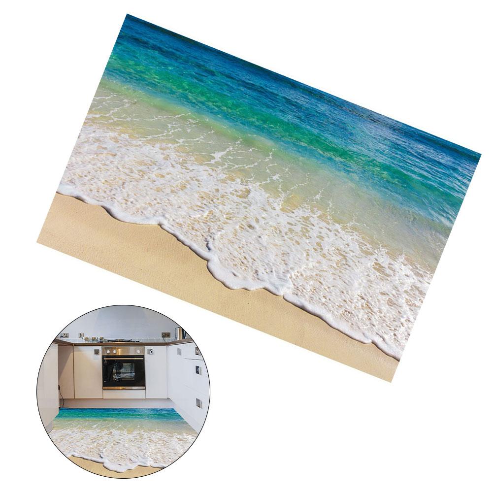 Add A Splash To Your Space With 3D Beach Ocean Floor Stickers Demonstrating Great Adhesive Strength And Durability