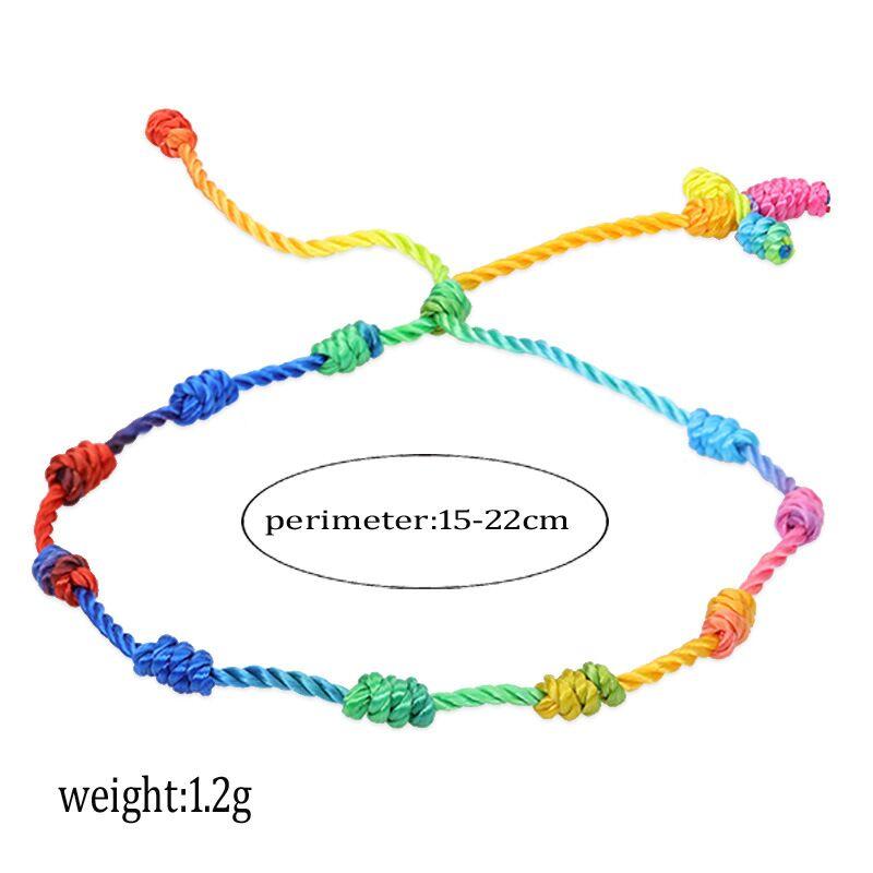 10 Knots Red Black String Bracelet for Woman Men Lucky Amulet Handmade Rope Bracelets Friendship Couple Wristband