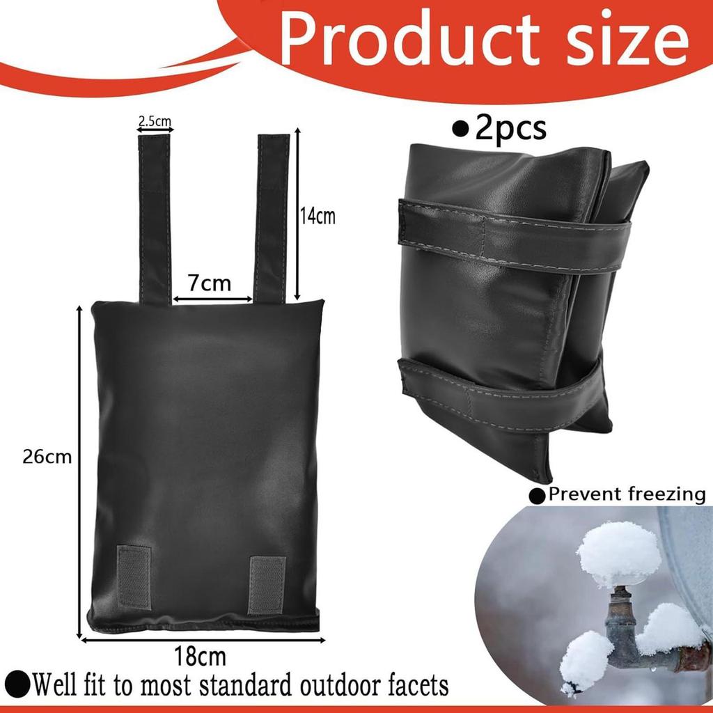 2Pcs Insulated Pipe Covers Winter Windproof Winterizing Waterproof Outdoor Faucet Covers for Spigot Yard Lawn Outside Kitchen