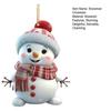 Wooden Christmas Snowman Ornaments Cartoon Snowman with Hat And Scarf Christmas Tree Ornament for Winter Farmhouse Holiday Party Decor