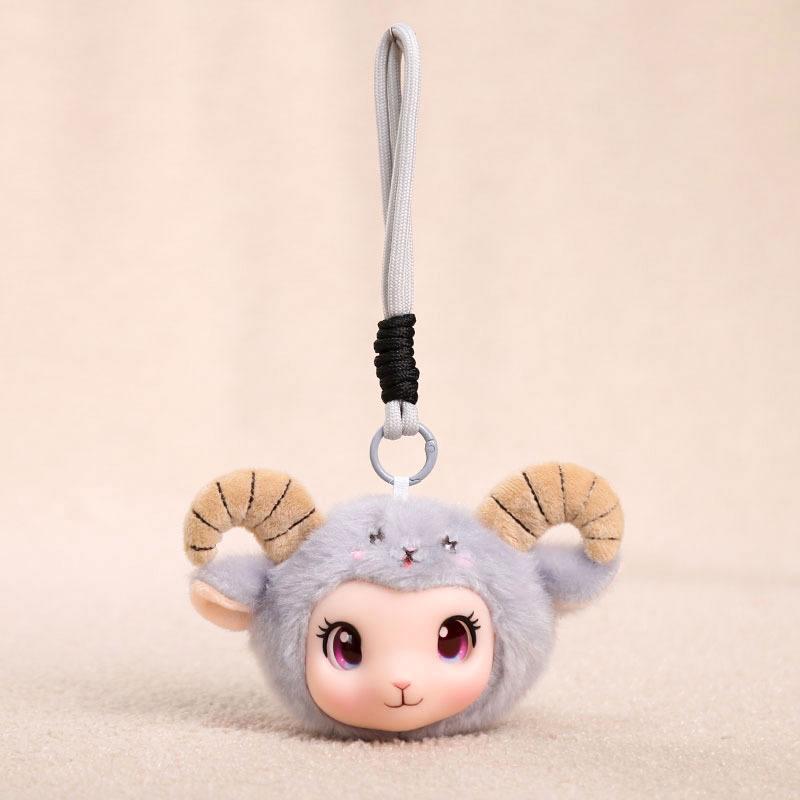 Polyester Sheep Pendant Plush Toy Doll with PP Cotton Filling Unisex 14+ Years Trendy Small Gift Keychain Party