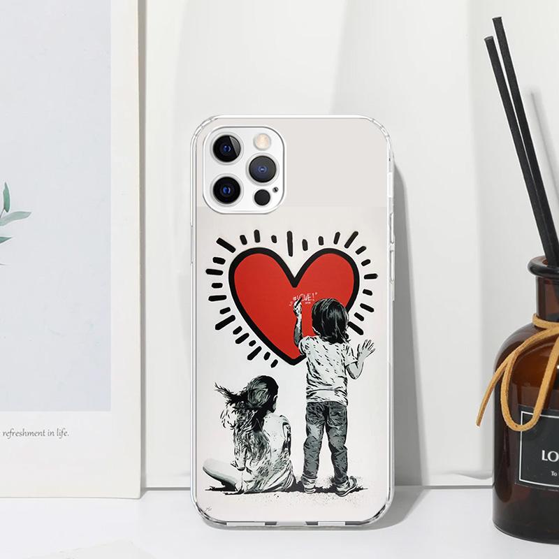 Street Art Banksy Graffiti Phone Case For Iphone 17 Air 16 15 Plus 16E 14 Pro Max 13 Mini 12 11 7 8 SE Fundas Soft Back Cover 17