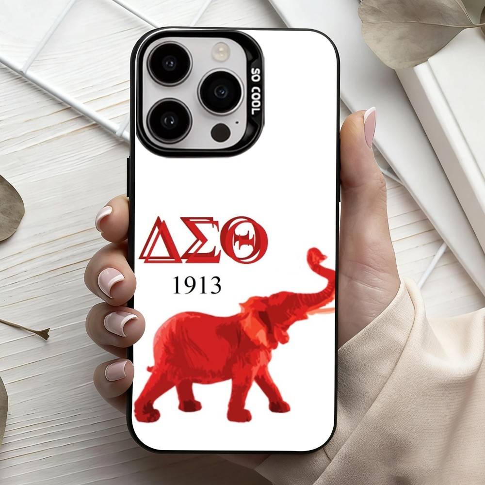 D-Delta S-Sigma T-Theta-A Phone Case For iPhone17,16,15,14,13,12,11 Plus,Pro Max Black Candy silver phone case