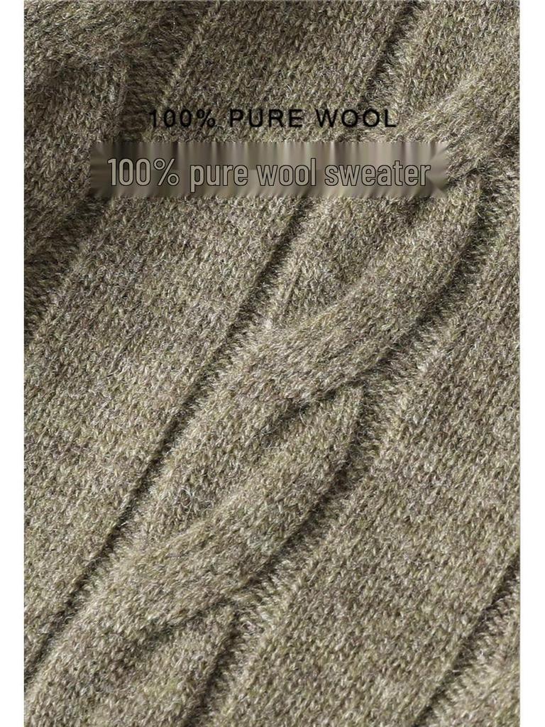 Men's Wool Half-Zip Sweater: Autumn/Winter Business Casual Knit with Long Sleeves