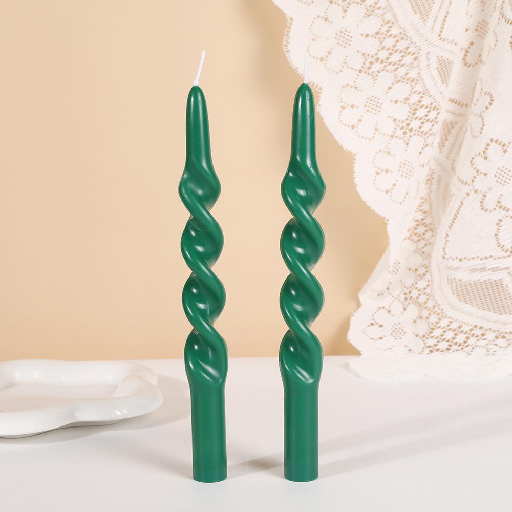 10-inch Classic Colorful Threaded Long Rod Candle Home Creative Odorless Twisting Rod Wax