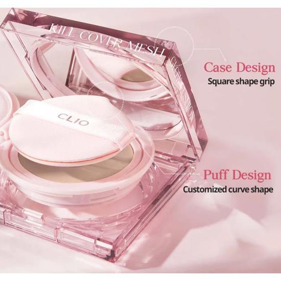 CLIO Kill Cover Mesh Glow Cushion with Refill SPF 50+ PA++++ (2 Colors) 15g*2EA