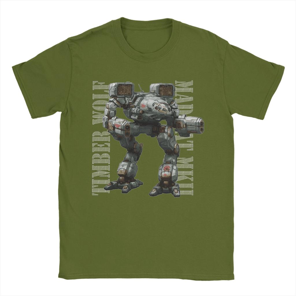 Mech Timber Wolf Madcat MKII TShirt for Men  Funny Pure Cotton Tees Crew Neck Short Sleeve T Shirts Gift Idea Tops