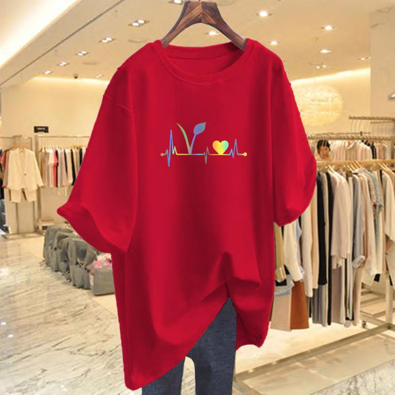 Women's Korean Style Loose White Cotton T-Shirt