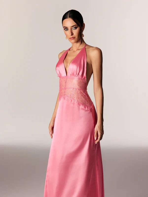 2026 European & American Style Polka Dot Women's Long Dress - Fashionable, Sexy, Backless, Waist-Cinching