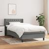 Maison Exclusive - Slatted Bed Base with Mattress Dark Grey 90x200 Cm Fabric