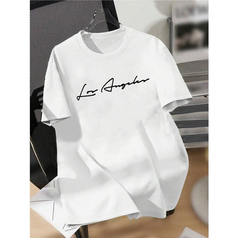 European Size New York Opening New Simple and Fashionable Printed Round Neck T-shirt Short Sleeve Large Size Men's Clothing, PLUS SIZE