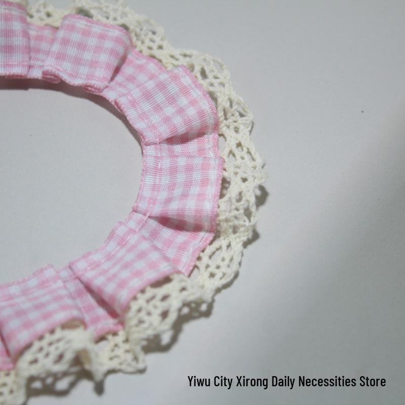 Pleated Grid Lace Trim Cuffs Hem Doll Clothes Ita Bag Frame DIY Kit