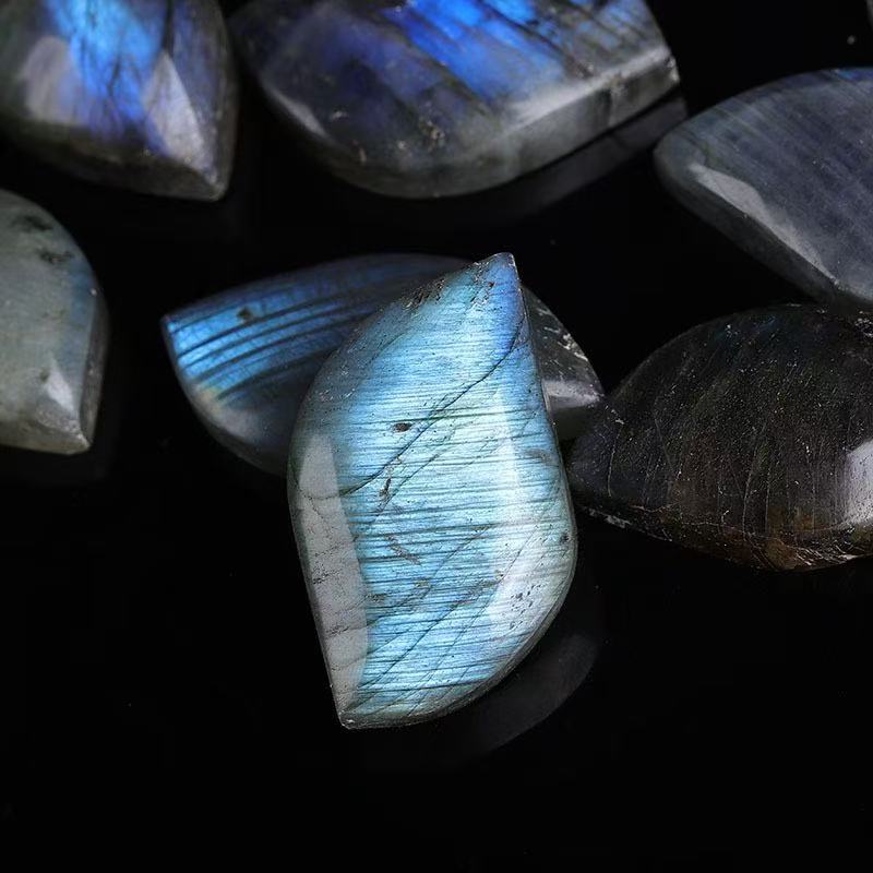 Natural Labradorite Moonstone Women Neckalce Freeform Blue Moon Men Pendants Necklaces Bracelet Accessories Jewelry
