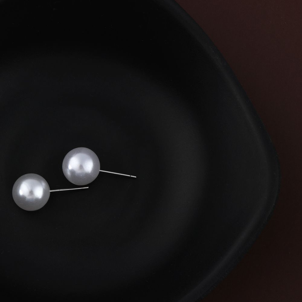 Round Shape Pearl Earrings 4mm 5mm 6mm 8mm 10mm 12mm Elegant Round Ball Earrings Jewelry Accessories Ear Stud Wedding Engagement