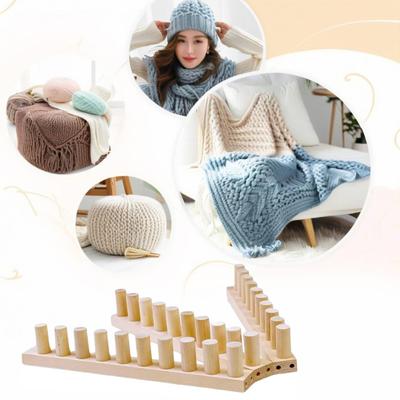 Yousheng Telar de Madera con Marco para Manta de Hilo Grueso, Telar de Punto Ajustable para Principiantes, Portátil, para Tejer Mantas DIY, Manualidades con Hilo