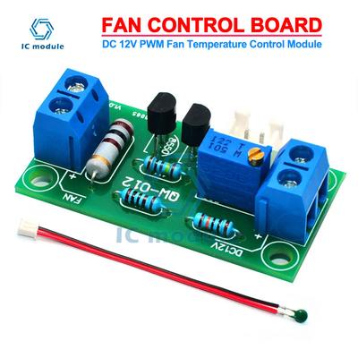 Fan Control Board Dc 12V PWM Automatic PC CPU Fan Temperature Control Speed Controller Module for Power Amplifiers Computers