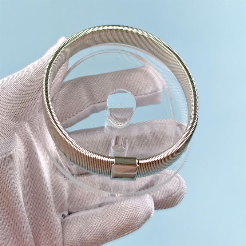 Unisex Adjustable Metal Spring Bangle Bracelet - Non-Slip Elastic Cuff Armlet