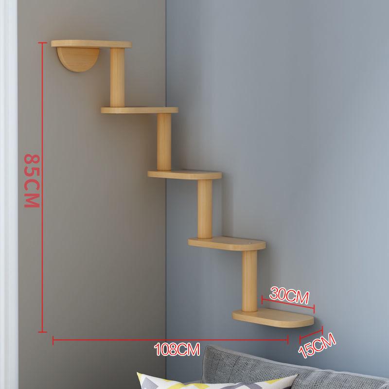 In Stock Wall-Mounted Solid Wood Cat Climbing Frame, Cat Tree, and Scratching Post