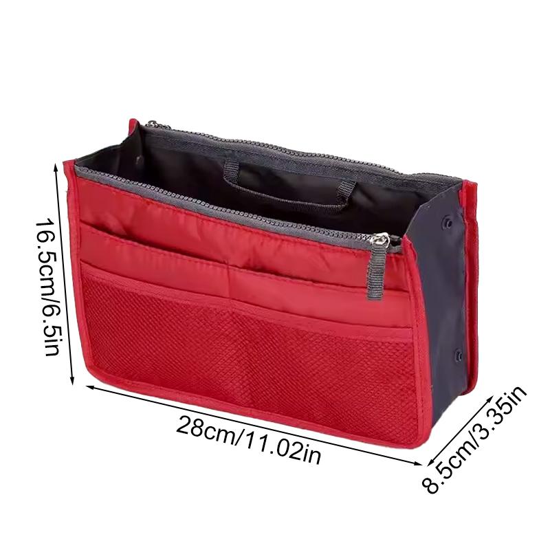 1Pc with Double Zippers Multifunctional Large Capacity Portable Storage Bag Folding Women's Makeup Bag Polyester
