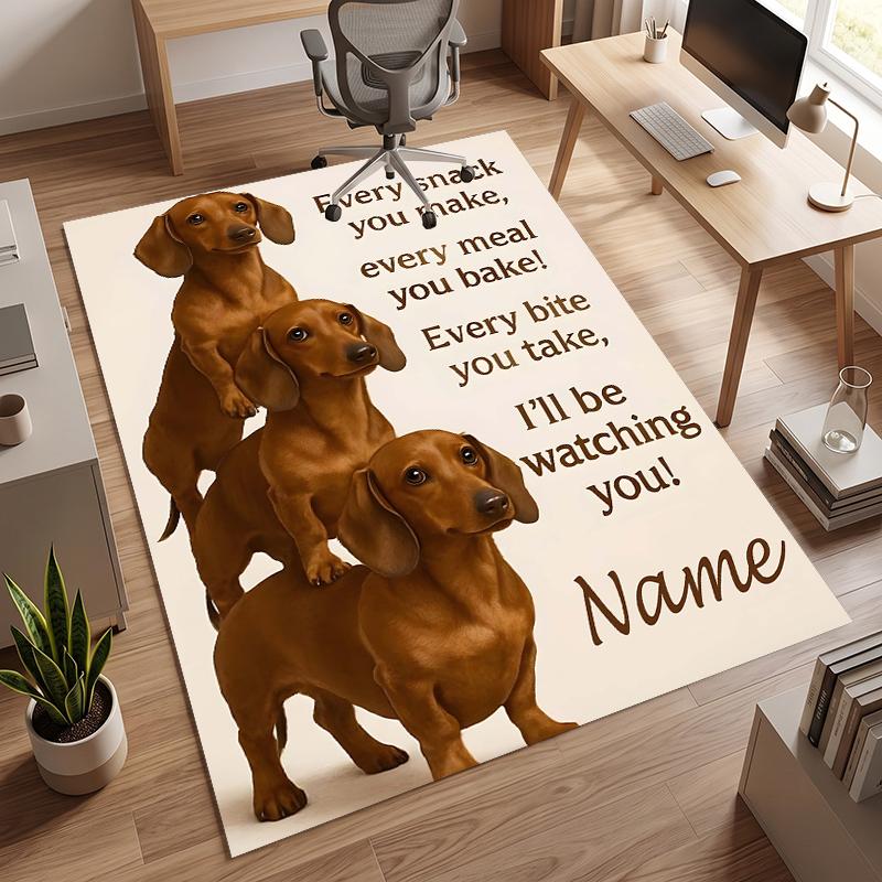 Cute PUPPY (28) Personalized Name Office Carpet Stylish Decor for Living Room Bedroom Kitchen