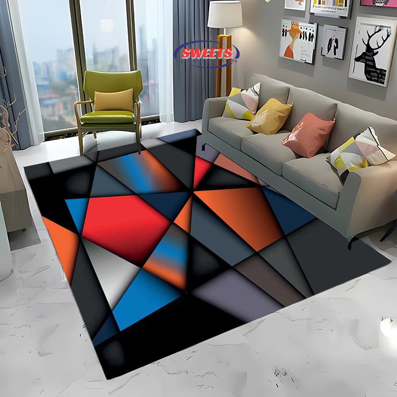 3D HD Visual Abstract Art Carpet for Living Room Bedroom Hallway Long Strip Anti-slip Soft Area Rug Sofa Doormat Home Decor Mat