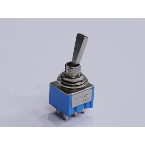 Mini Switch, ON-ON Type, 2-Pole, 2-Contact, 6-Pin, Blue, for Guitar/Effects/Electronic Circuits (Set of 2)