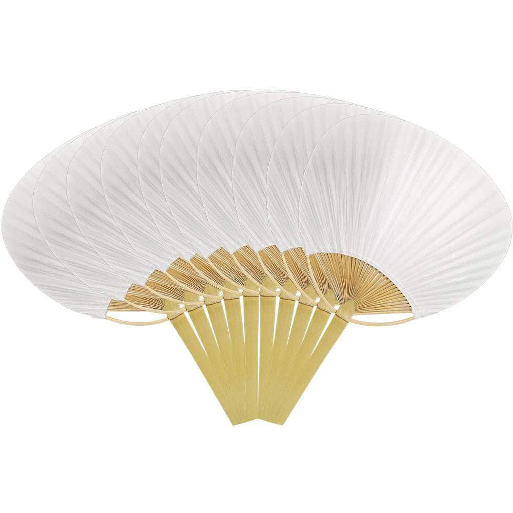 5/10/20pcs Pai Pai Bambu Pure White Bamboo Handle Blank Calligraphy Painting Blank Group Fan White Fan Summer