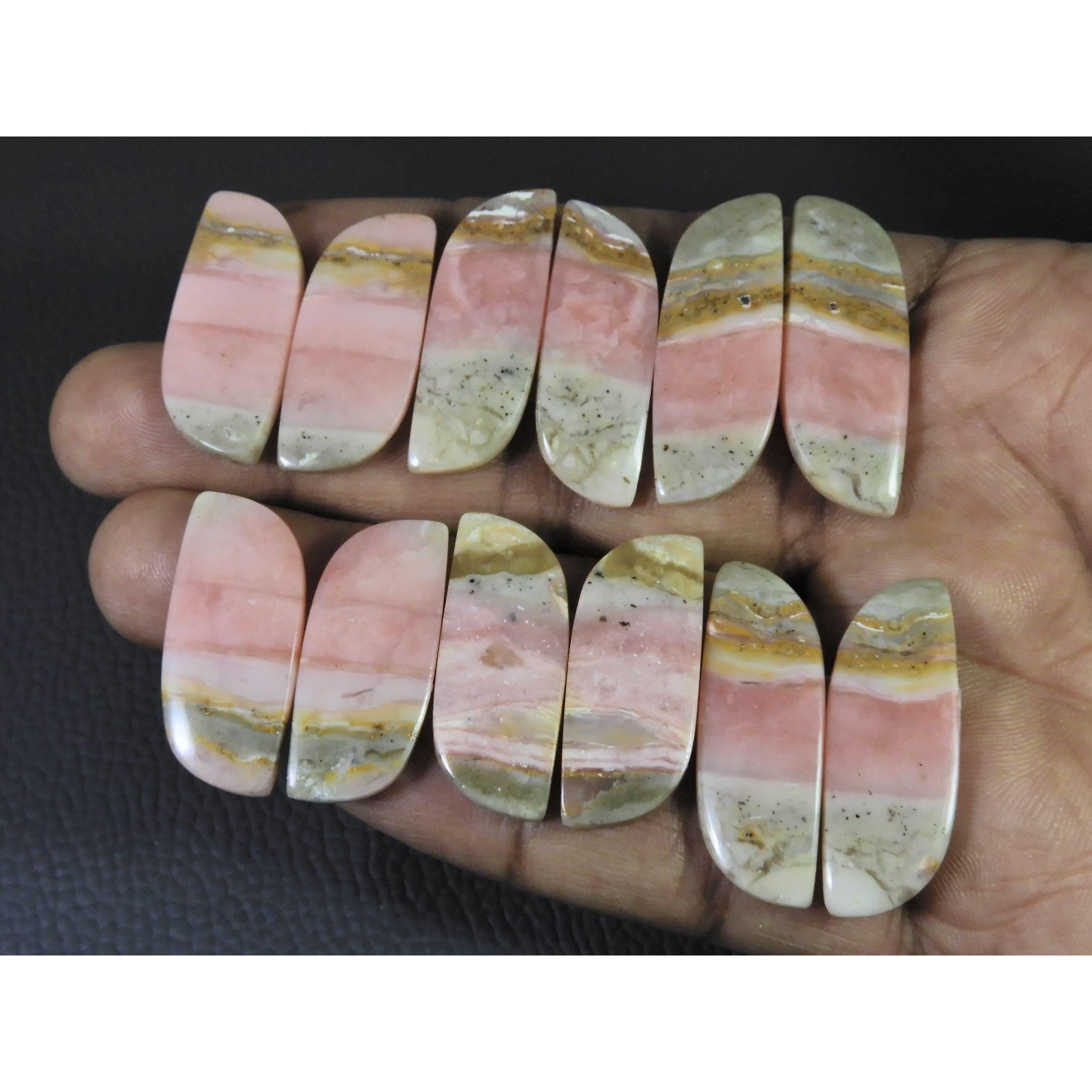 160Cts. Natural Pink Opal  Matched Pair Fancy Cabochon Gemstone 6Pair Lot C-1394