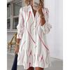 Spring Autumn Women's Casual Elegant Printed Shirt Dress, In Stock For Crossborder EU US Size