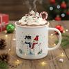 Kubek Ceramiczny do Kawy Herbaty Ziół Napojów Zimowy Świąteczny Duży 470 ml