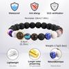 Eight Major Galaxies Beaded Bracelets for Men,Black Natural Stone Elastic Bead Bracelet,Classic Trendy Jewelry Gift