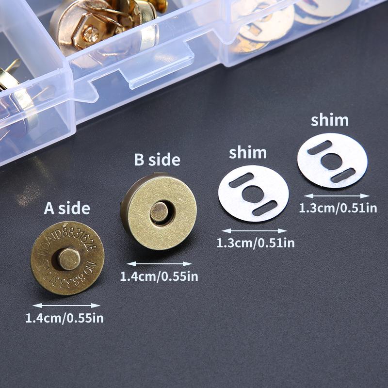 Einfach anzubringende 14mm Magnet-Druckknöpfe - 40er Set Mehrfarbig für Nähen und Basteln, Langlebige & Stilvolle Metallverschlüsse