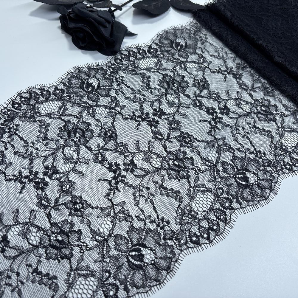 3m X 23cm French Chantilly Lace, Non-stretch Eyelash Lace Fabric for Sewing, Bra, Underwear, Lingerie, Dress, Garment, Crafting