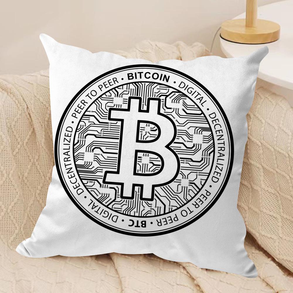 Cool BBitcoin Cushion Cover Pillowcase Ultra Soft Skin Friendly Fabric Cloud Like Comfort Concealed Zipper