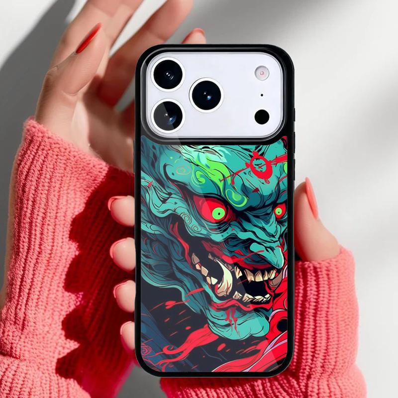 Samurai Oni Mask Phone Case for iPhone 17 Air 16e 15 14 13 Pro Max Back Cover for 12 11 Pro Coque