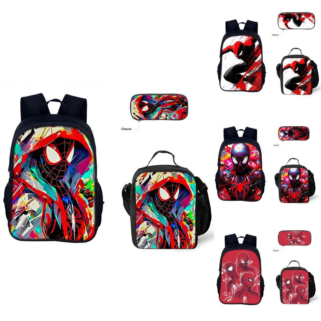 Spiderman Rucksack-Set Mit Oxford-Stoff Schultasche Und Federmäppchen Für Kinder
