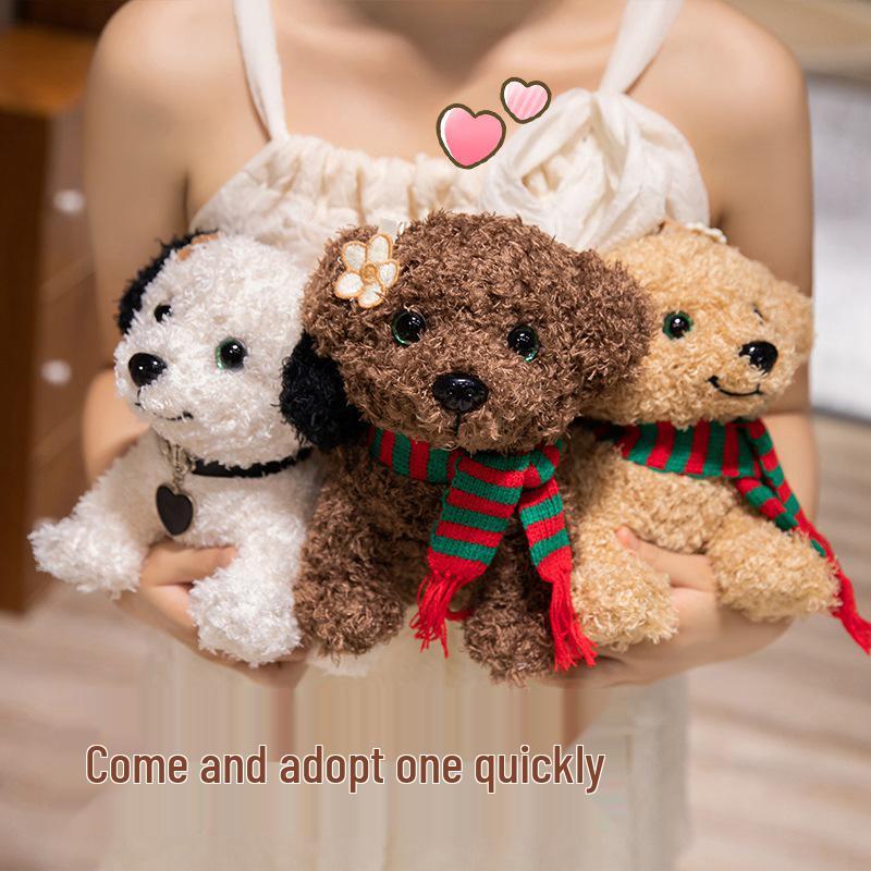 

Curly Hair Plush Teddy Dog - Children s Birthday Gift Doll 20cm Bare