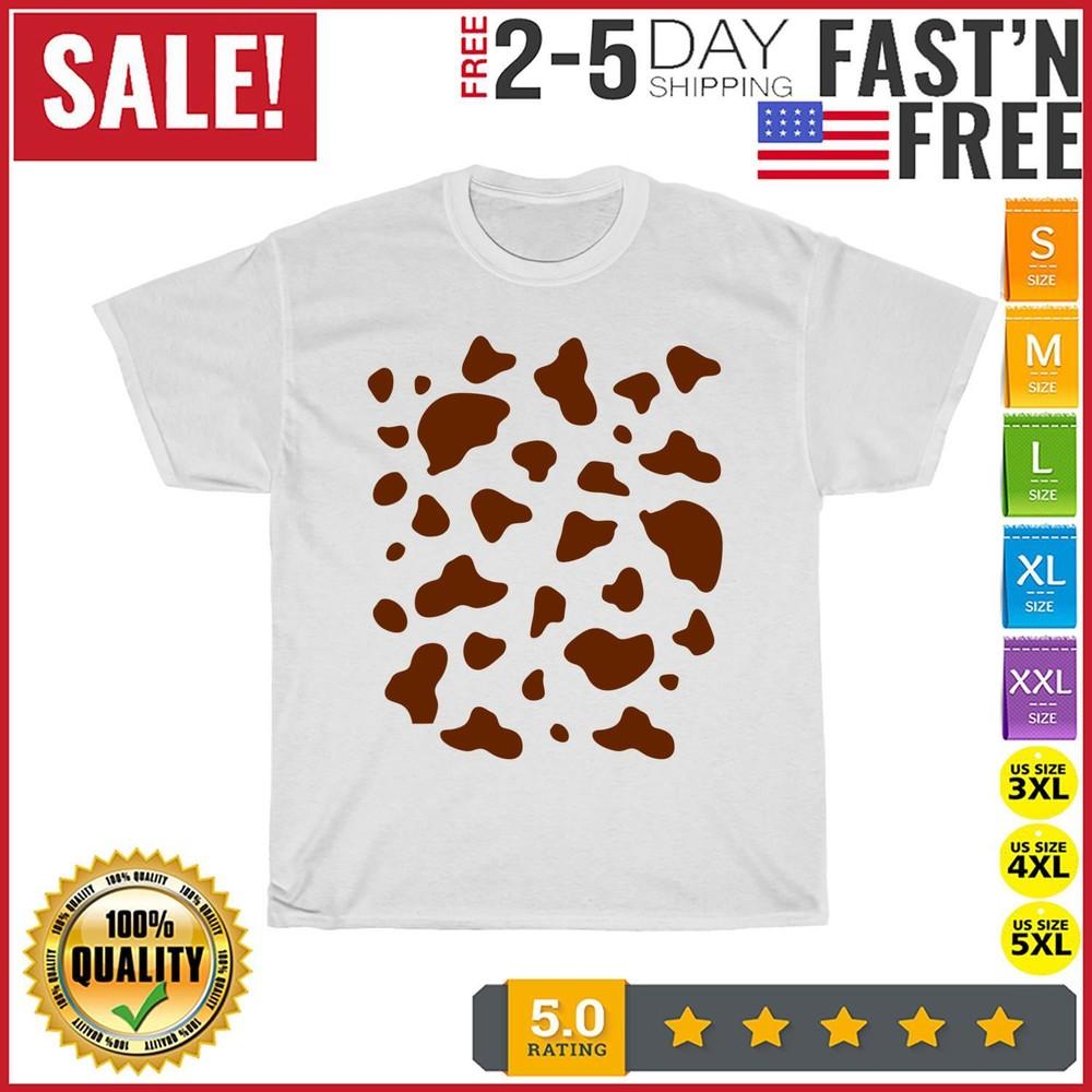 

Brown and White Cow Animal Print Pattern Costume Halloween T Shirt Men Women New 2XL
