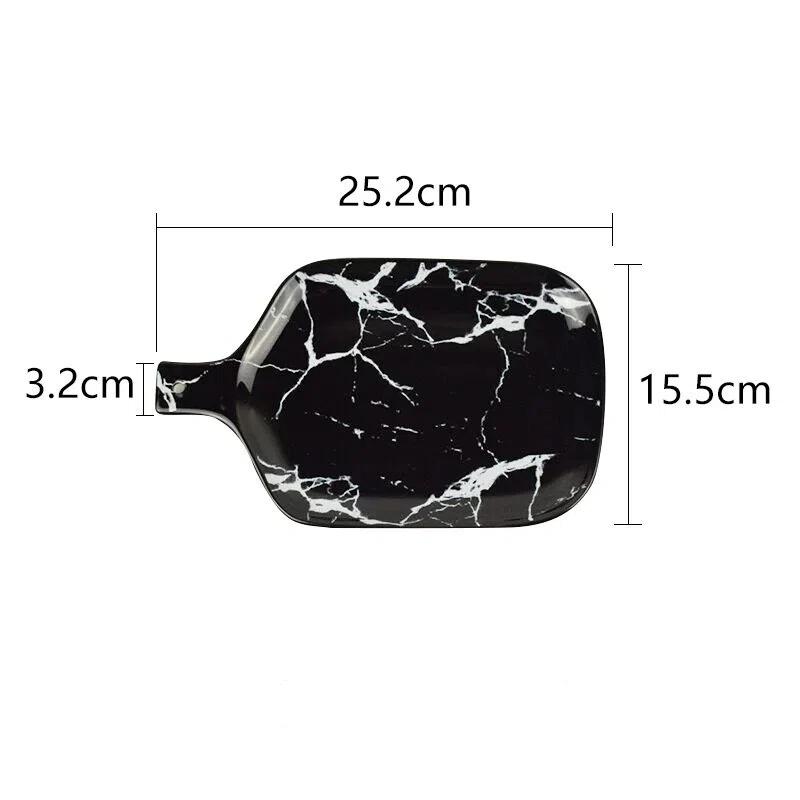 Nordisches Marmor Keramikschüssel-Set – Porzellangeschirr für Frühstück, Reis, Nudeln, Suppe