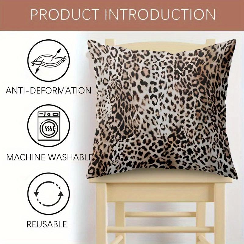 Double Sided Modern Leopard Print Soft Throw Pillow Cover For Bed Sofa And Lounge Chair Home Decoration