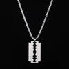 Collana Lama di Rasoio in Acciaio Inossidabile Ciondolo Hip Hop Uomo Donna Catena in Acciaio di Titanio Gioiello Regalo per l'Uso Quotidiano