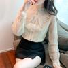 Lace Shirt Women's Spring Clothes New Fashionable Shirt Design Niche Long-sleeved Chiffon Top