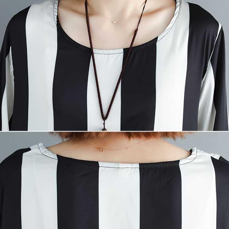 IHUASU Set Estivo Artistico con Pullover Oversize Largo a Righe Irregolari e Pantaloni a Gamba Larga per Donna