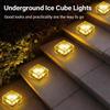 Solar Glass Brick Light Solar Ice Cube LED Light Crystal Brick Stone Lamp Garden Courtyard Pathway Patio Pool Christmas Decorative Festive