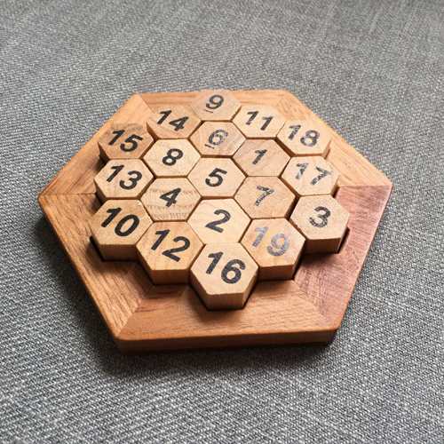Hexagon Number Puzzle Wooden Montessori Educational Logical Thinking Toys Math Games For Kids And Adults IQ Test Challenge