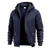 Herren Kapuzen-Arbeitskleidungs-Sweatshirt mit Reißverschluss, gefüttert mit Fleece, lockere Passform, für Pendler, für Herbst und Winter